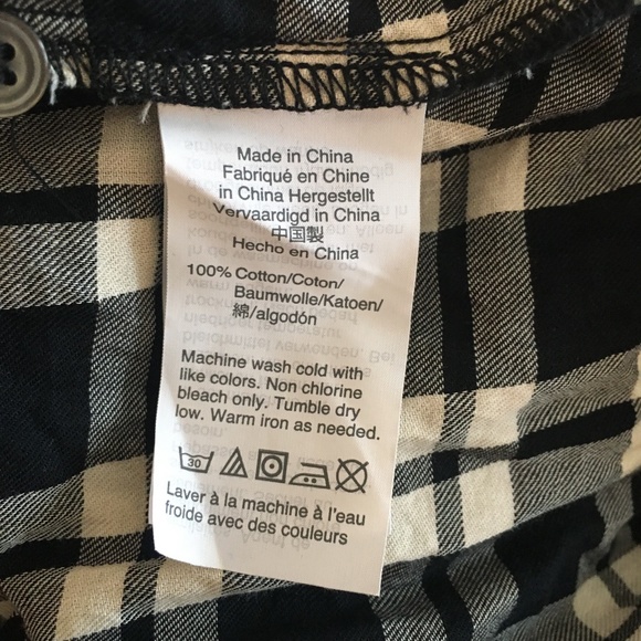 MADEWELL PLAID BLACK WRAP FRONT BLOUSE LARGE - Picture 6 of 6